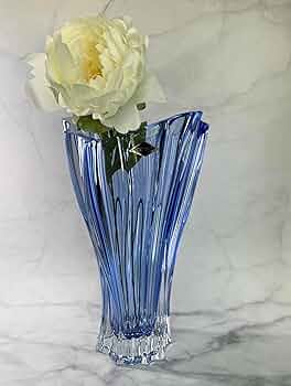 Amazon.co.jp: CZECH ボヘミアンクリスタルガラス花瓶 高さ12